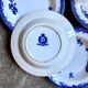 6 Staffordshire blue ironstone soup plates