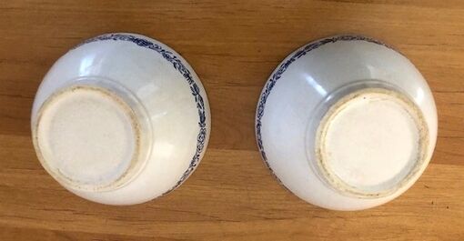Lot 2 antique bowls blue frieze décor