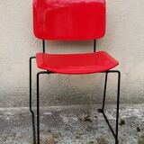 2 red and black stacking dining chairs Bononia