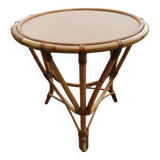 Vintage bamboo and rattan coffee table