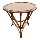 Vintage bamboo and rattan coffee table