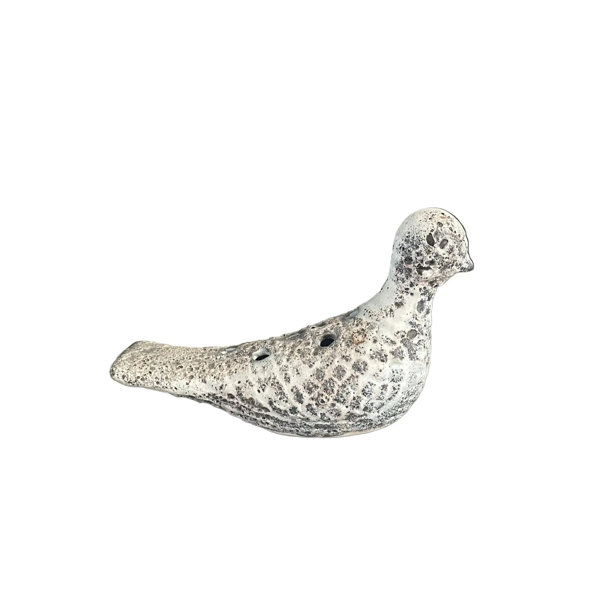 Oiseau pique-fleurs en céramique fat lava