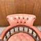 Classic English Chesterfield Desk Chair Salmon Colored