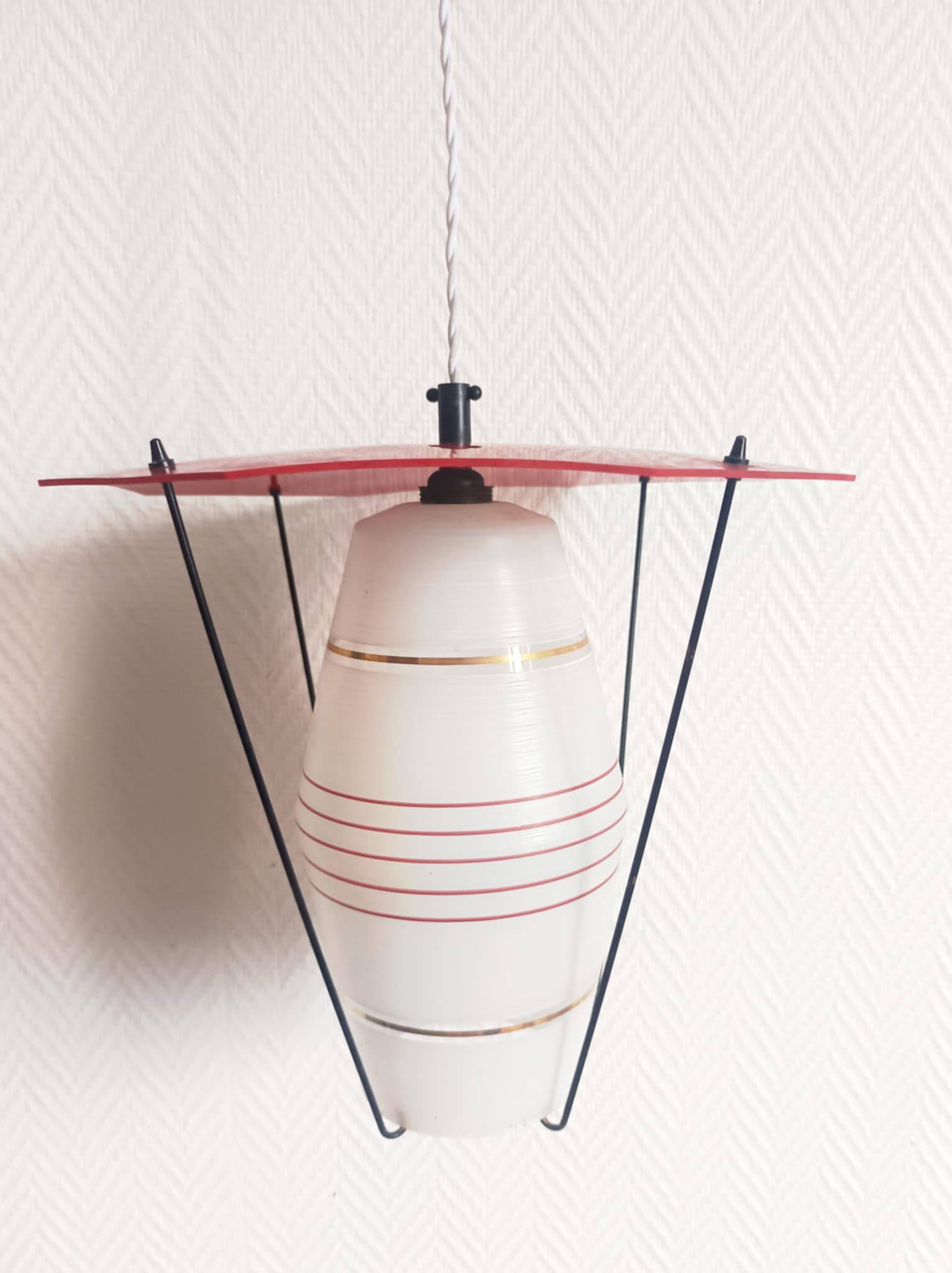 Suspension en verre et plexiglas, 1960