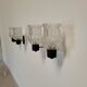 Vintage Arlus wall lights in glass and brass from the 1970s.