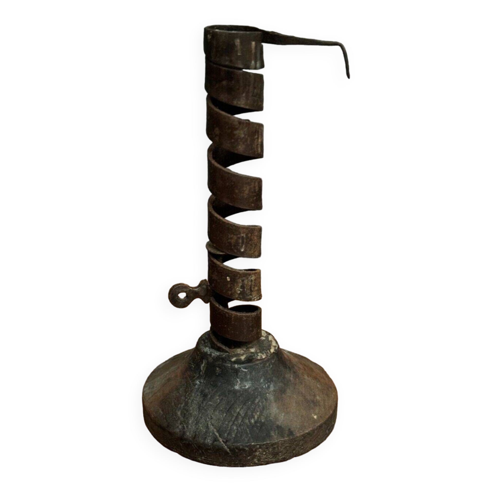 Normandy folk art ironwork candle holder
