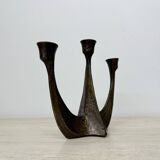 Brutalist bronze candle stick by Horst Dalbeck , 1970s Germany