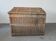 Large brown wicker basket with lid — vintage 1940s style, Czech Republic