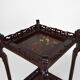 Japanese pedestal table in carved wood and lacquered panels, France, circa 1880
