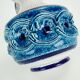 italian vintage VASE nuovo rinascimento relief decor white blue turquoise