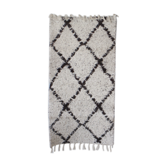 Handmade carpet - reversible - Dark brown & white - 65 x 120 cm