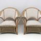 Mid-century Modern Italian Rattan and Wicker Two Armchairs and Sofa, 1970s