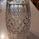 Transparent chiseled glass vase