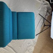 Vintage metal and fabric armchair