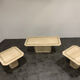 Table basse en travertin vintage et tables d'appoint, années 1980