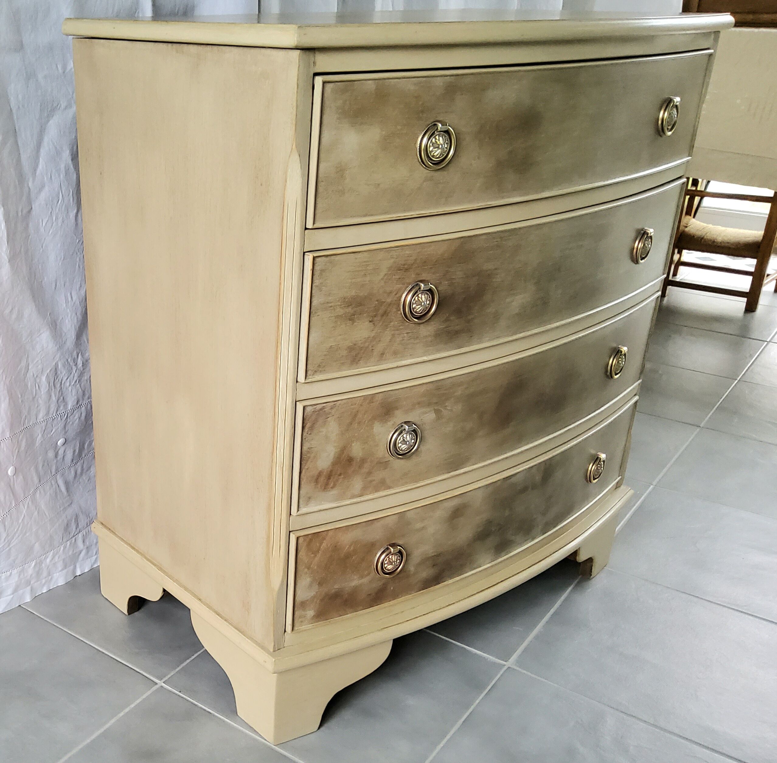 Patinated English chest of drawers