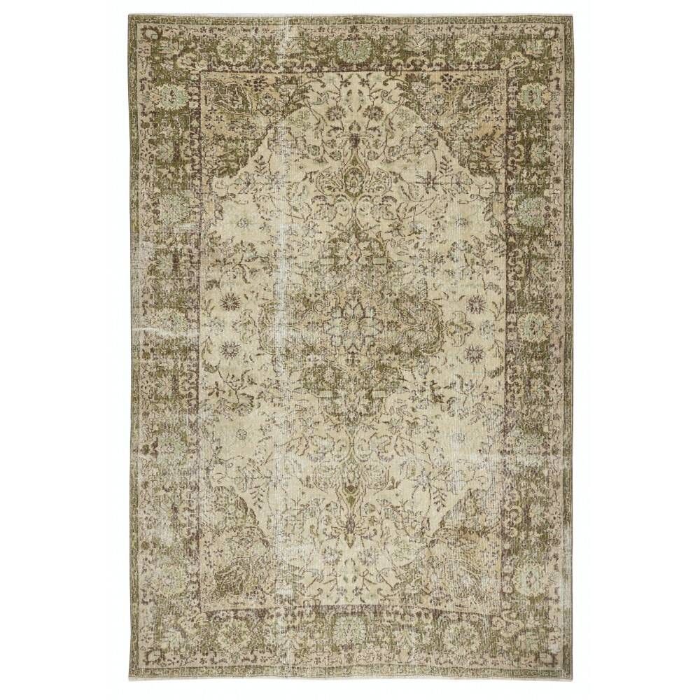 Vintage Turkish Handknotted Wool Rug. Rustic Area Carpet for Cozy Farmhouse Interiors