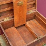 Vintage Secret Chest Old Teak & Metal Handicraft India