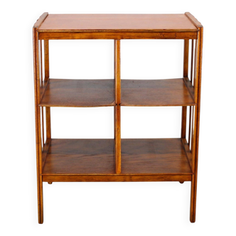 Restored Art Deco oak storage shelf cabinet, Germany 1930s — Bauhaus shelving