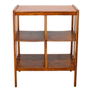 Étagère de rangement Art Déco en chêne restaurée, Allemagne années 1930 — Rayonnage Bauhaus