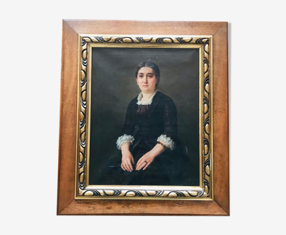 Portrait Femme huile sur toile XIXéme école française - 70cm x 60cm