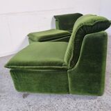 Pair of modular armchairs with ottoman, 70s