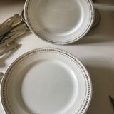 Set of 10 flat plates in gold style ceramic