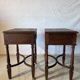 Pair of Louis XVI style bedside tables – gilt bronze details