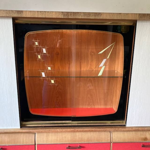 Vintage Formica wood sideboard