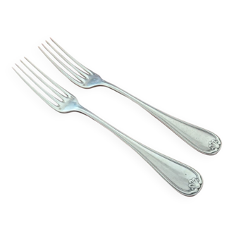 Christofle - Set of 2 Marot Bérain model dessert forks in silver-plated metal