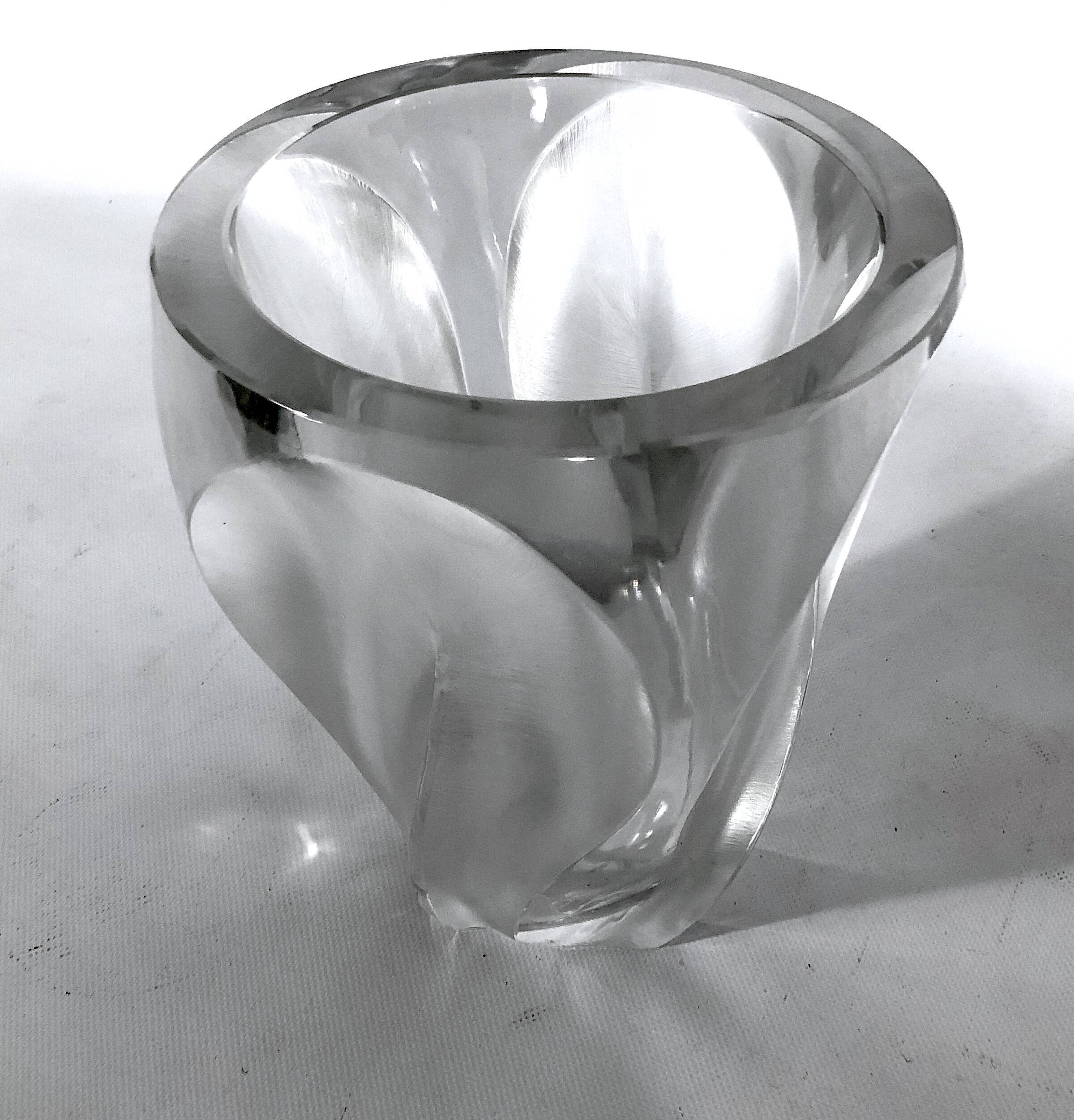 Lalique, Polished and Frosted Crystal Glass model Ingrid from 60s
