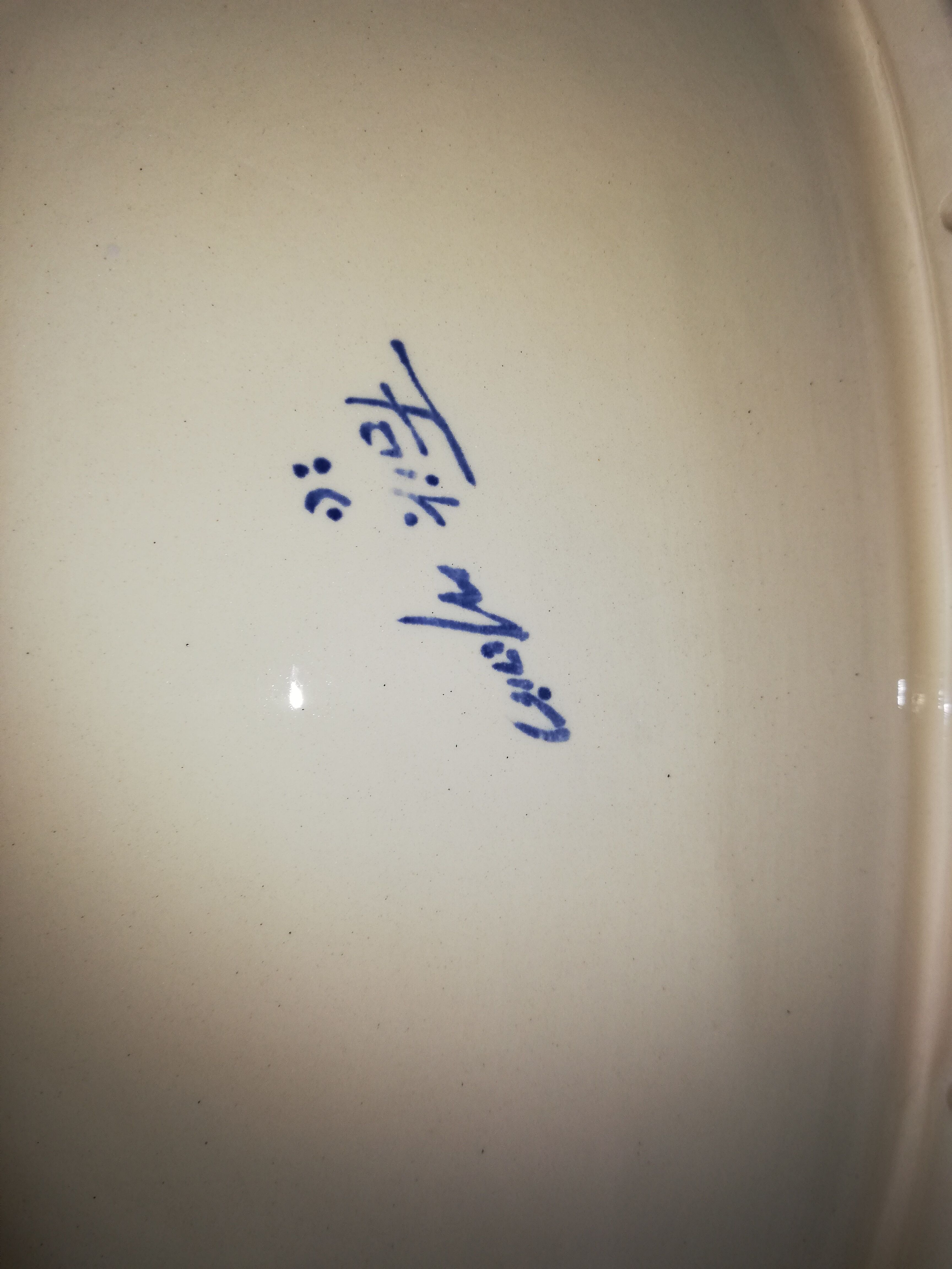 Blue ceramic tray of Desvres