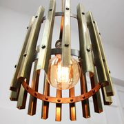 Lampe à suspension vintage en laiton italien, années 70