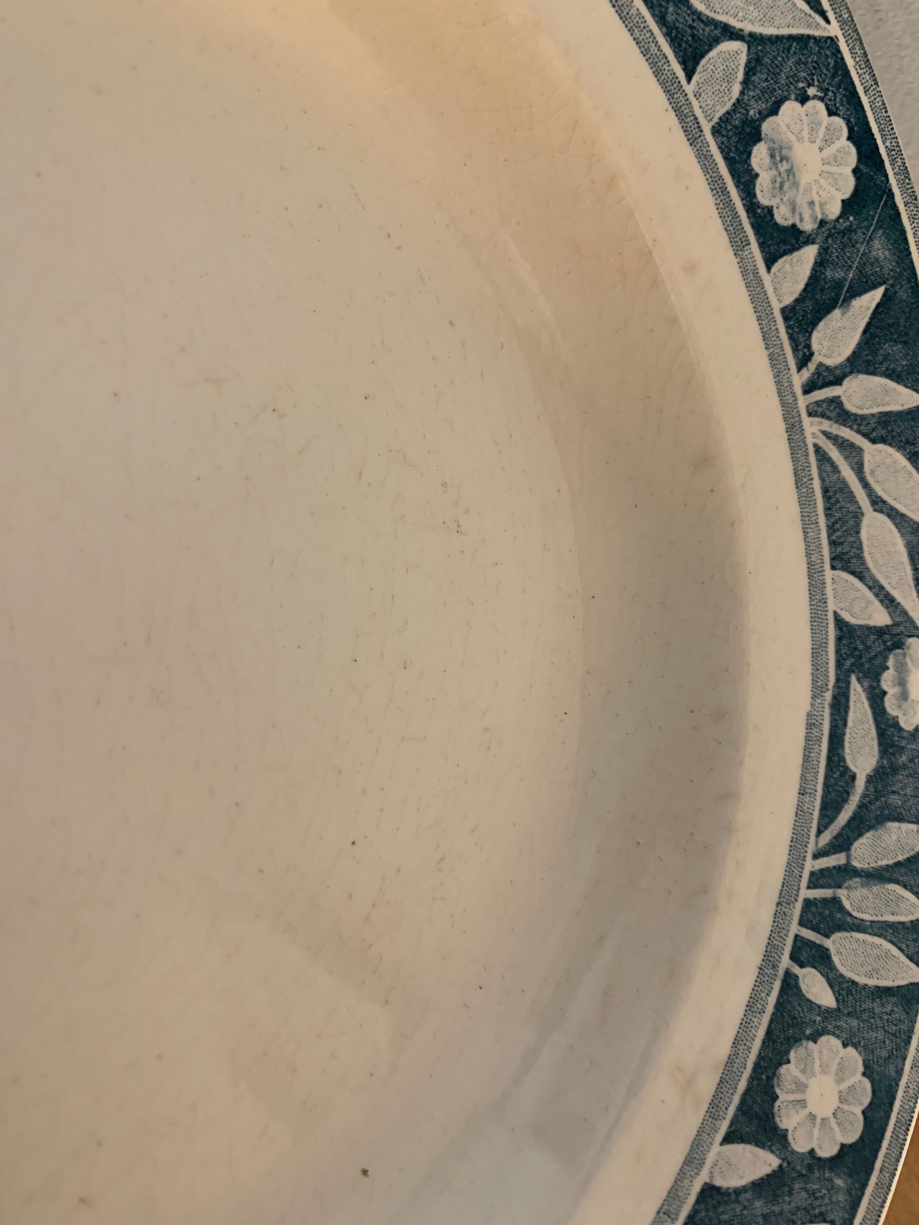 6 hollow plates art nouveau Creil and Montereau Labrador Warsaw 19th