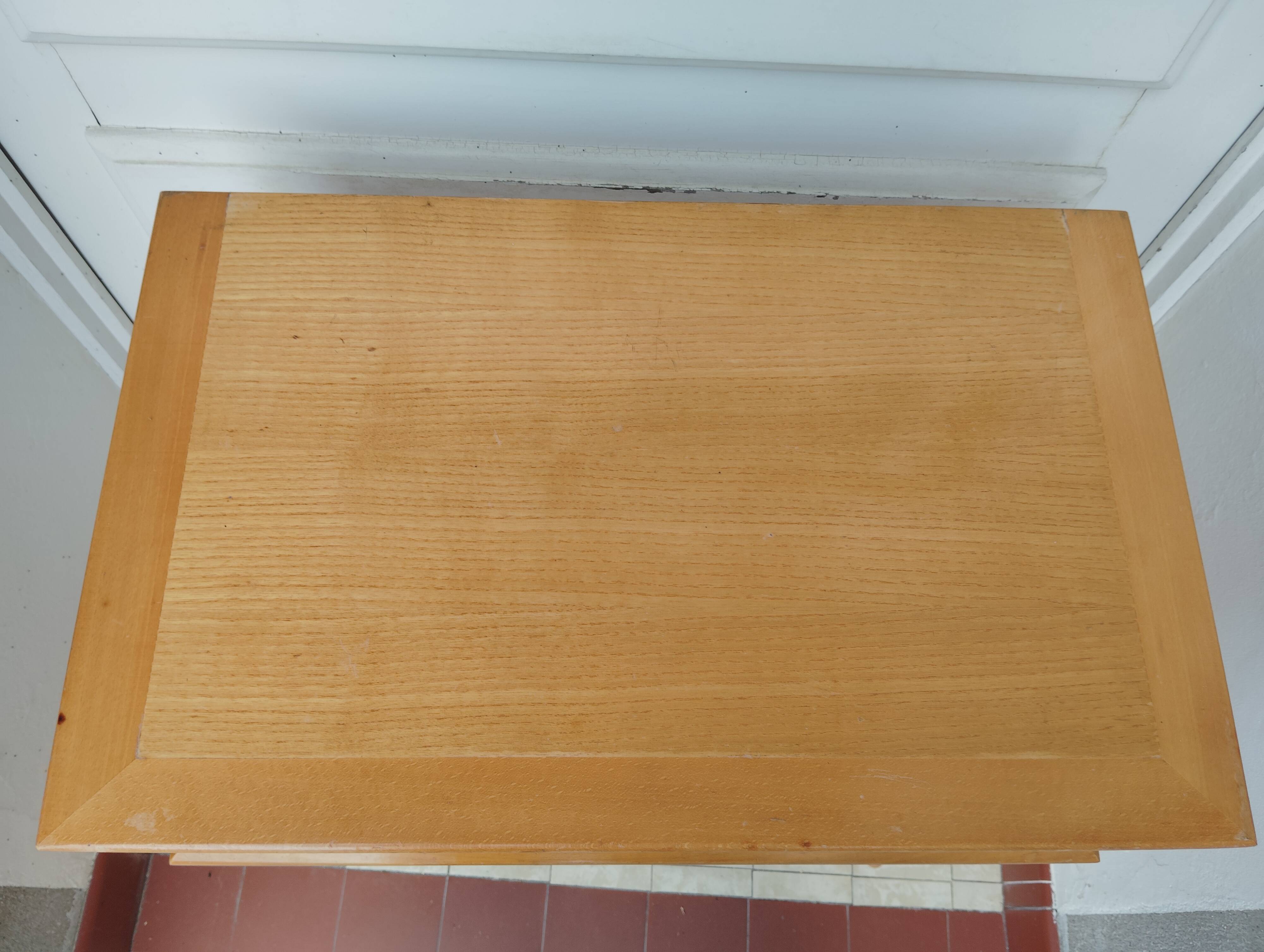 Vintage light wood bedside table