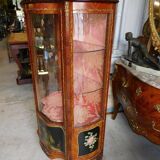 Asian decor rosewood marquetry showcase