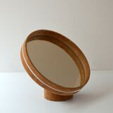 Mirror round support 1970 vintage Velvet 42cm