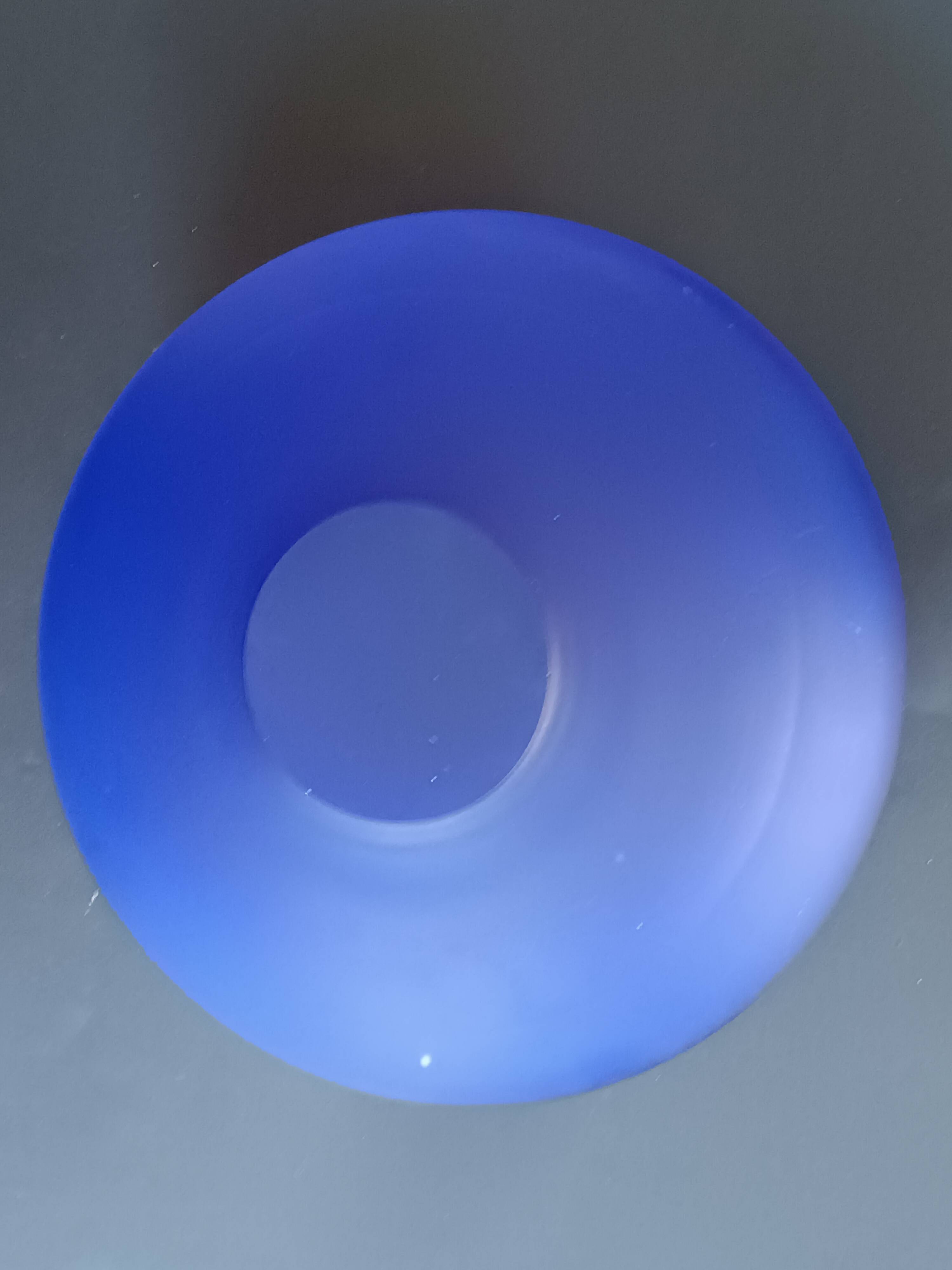 Murano indigo blue blown glass amphora shaped vase 1980