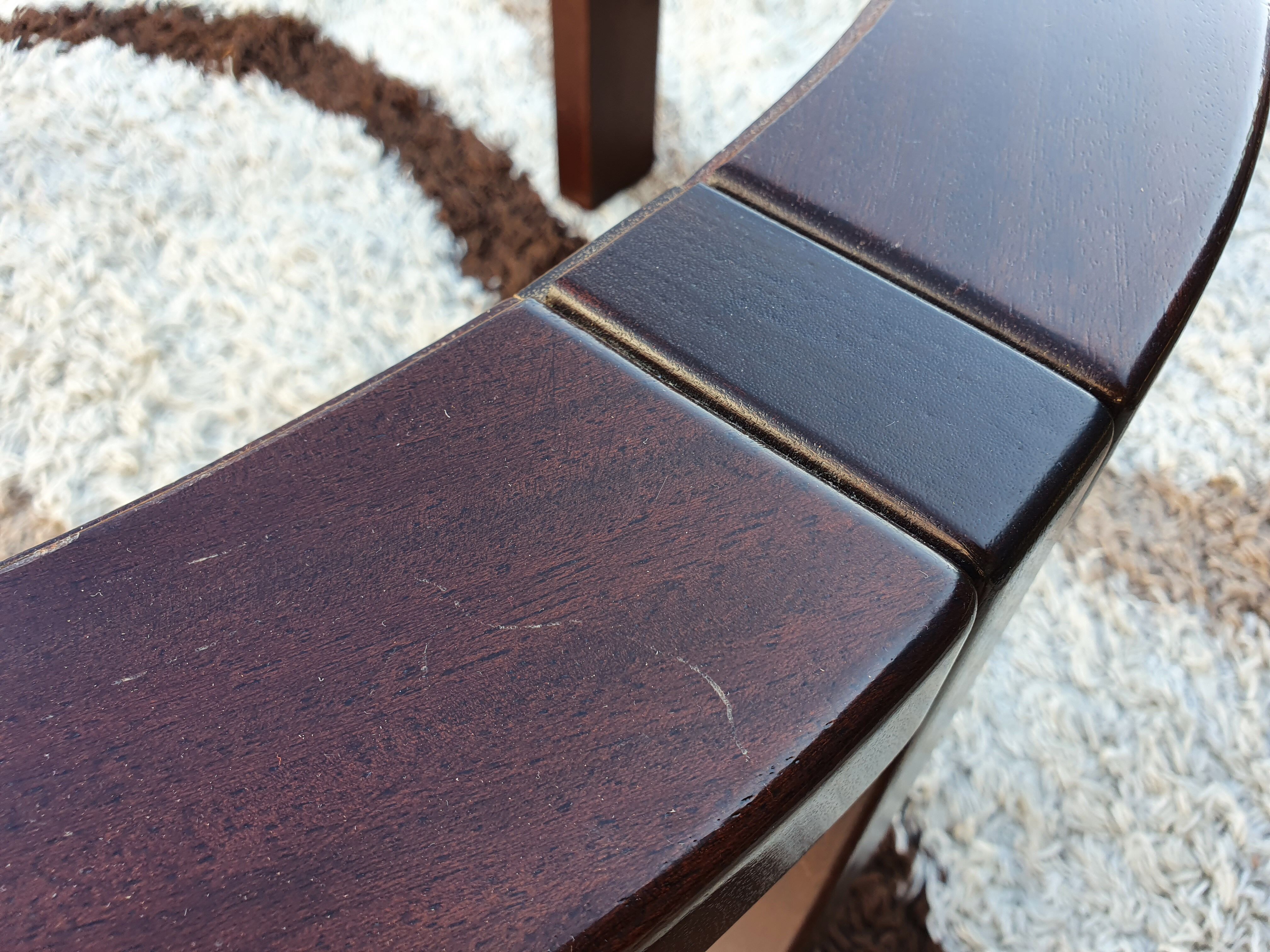 Teak coffee table and smoked glass from the 70s