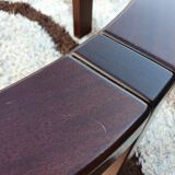 Teak coffee table and smoked glass from the 70s