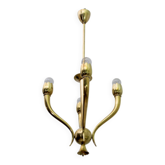 Lustre Art déco italien en laiton, années 1940