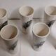 8 Vintage France Hand Painted Ceramic Cups