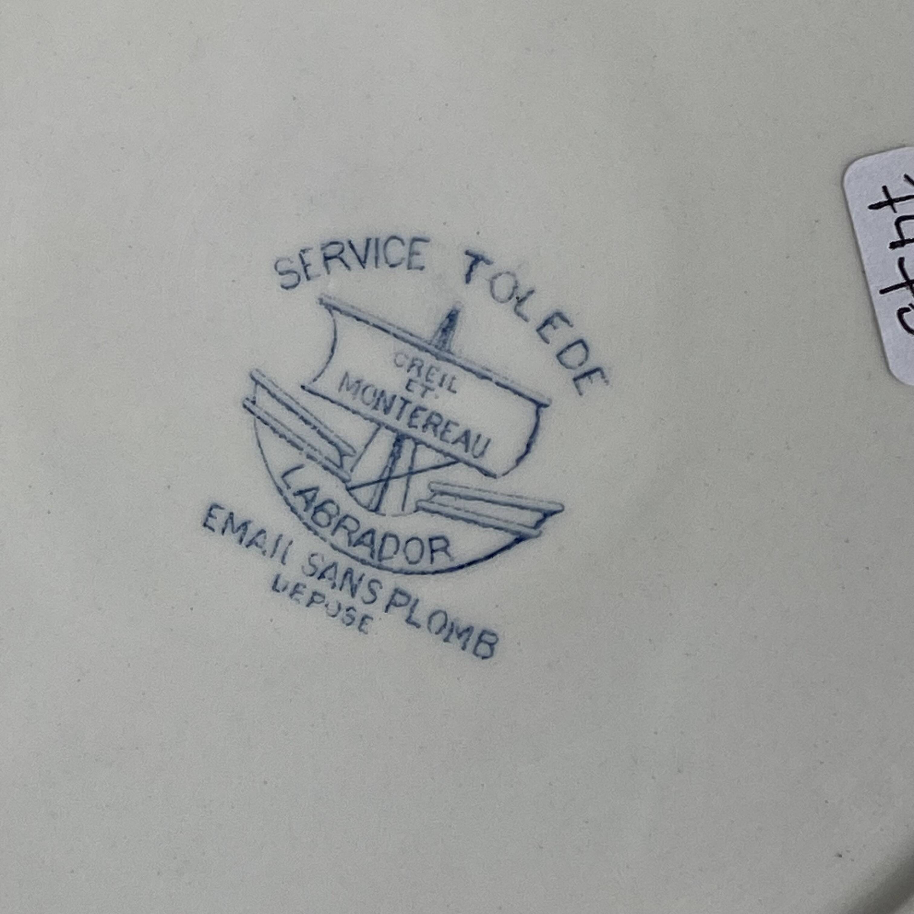 6 flat plates Creil and Montereau Toledo antique earthenware