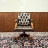 Classic English Chesterfield Desk Chair Brown