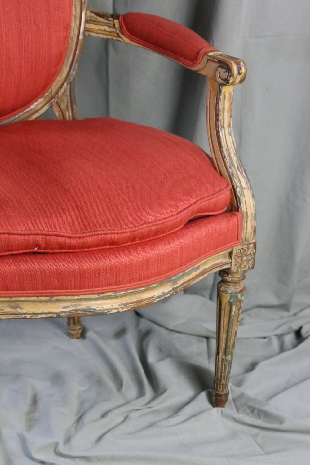 Louis XVI style cabriolet medallion armchair