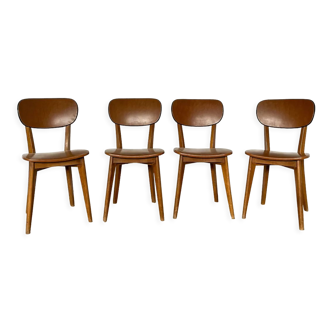 Série de 4 chaises bistrot années 60