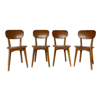 Series of 4 bistro chairs 60s