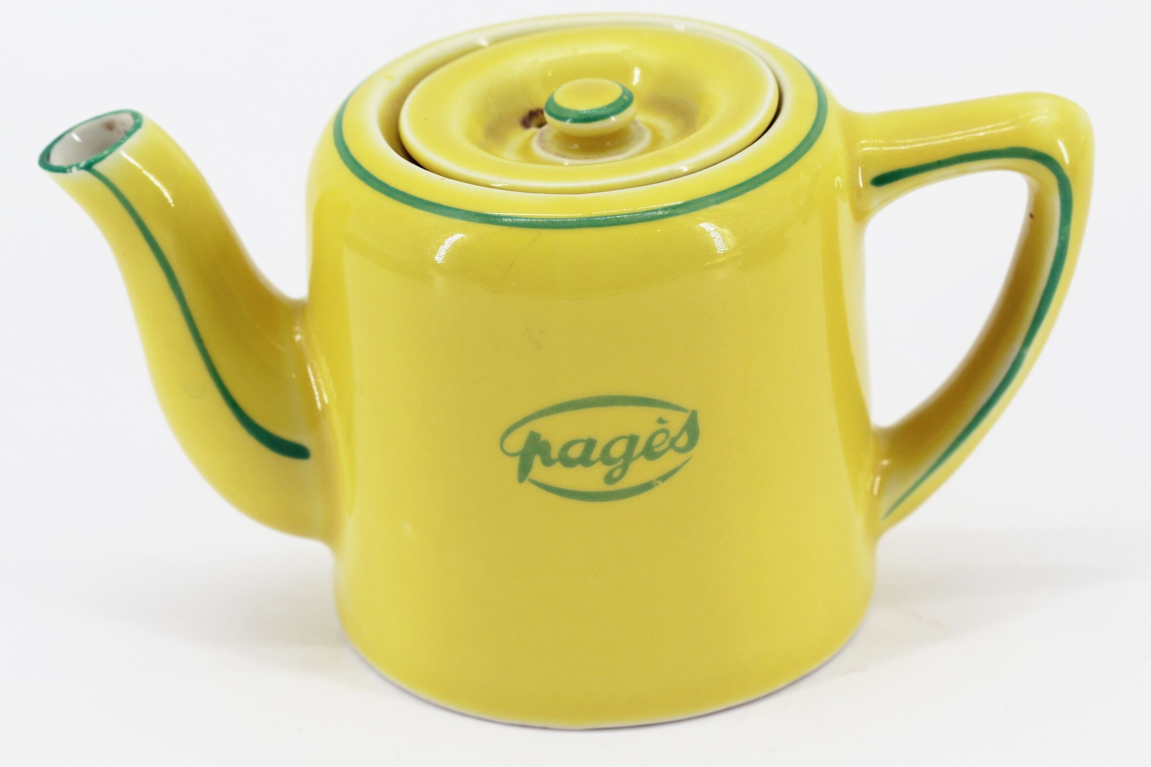 ancienne théière jaune Pagès