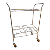 Petite desserte à roulette métal doré vintage
