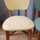 6 vintage chairs from the 50s/60s, wooden structure and skai covering.